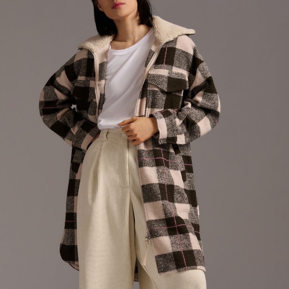 Anthropologie Varley Harlow Coat Plaid